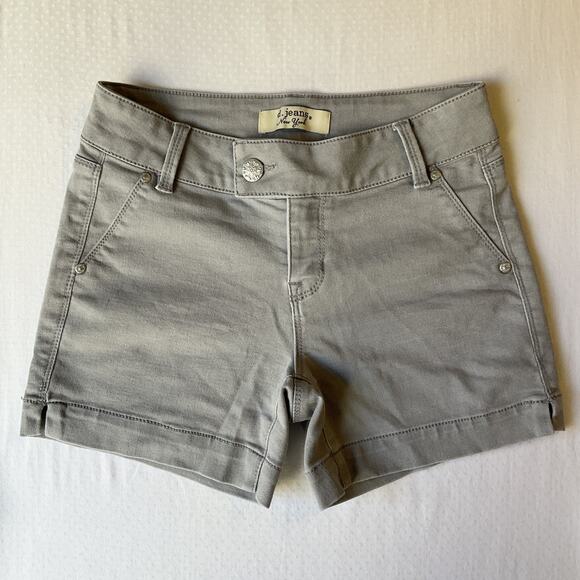 D. Jeans New York Women Shorts 4 Gray Button Stretch 4.5" Inseam - Picture 1 of 8